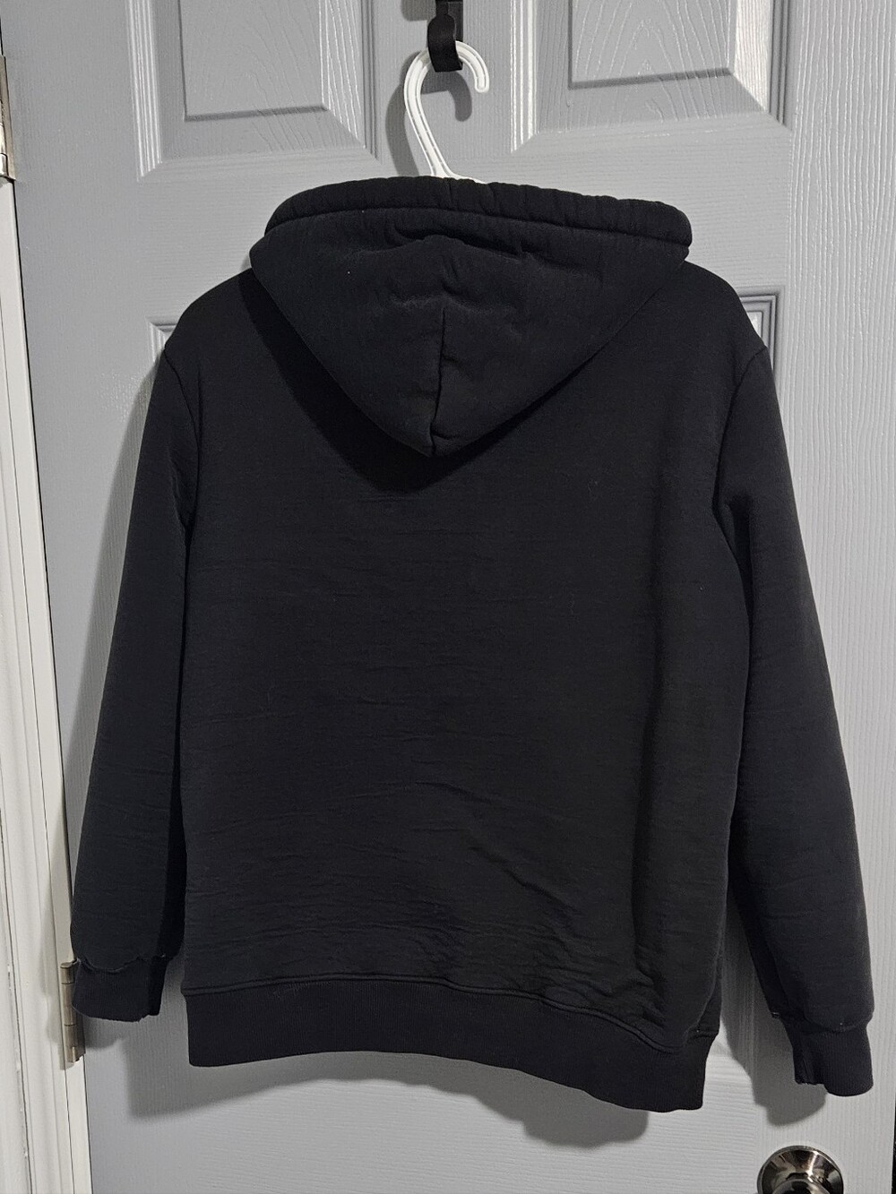 Black Womens Sherpa-lined Hoodie - Picture 3 of 4